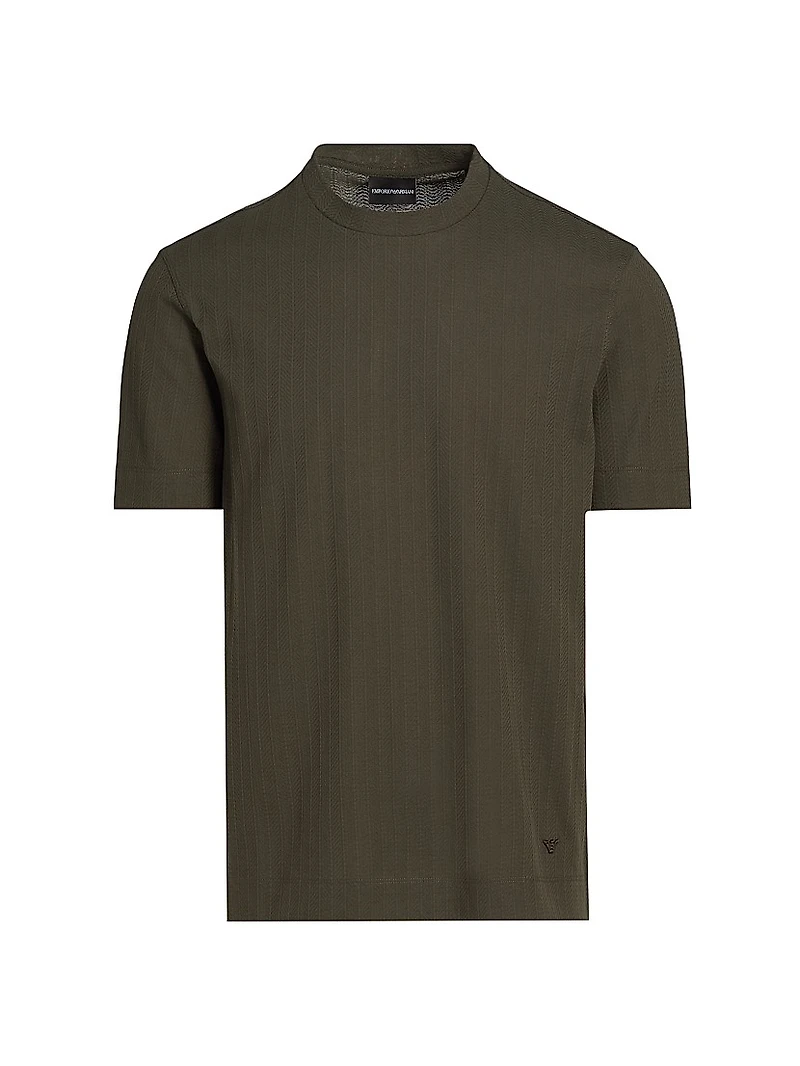 Chevron Stitch Cotton T-Shirt