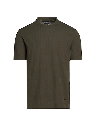 Chevron Stitch Cotton T-Shirt