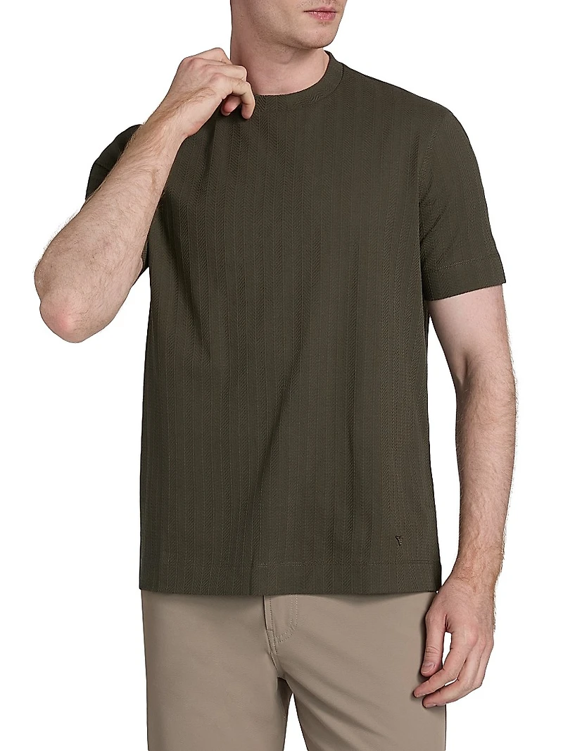Chevron Stitch Cotton T-Shirt