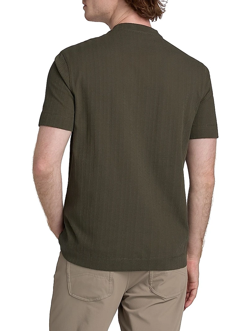Chevron Stitch Cotton T-Shirt