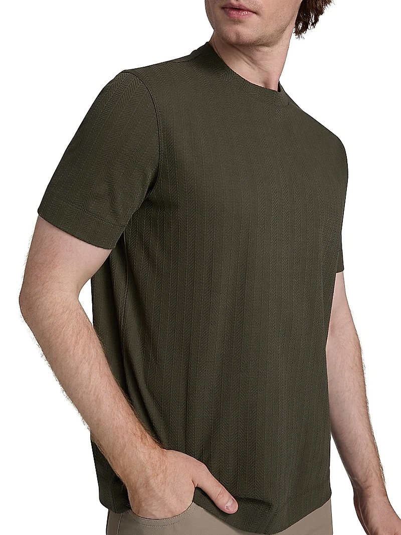 Chevron Stitch Cotton T-Shirt
