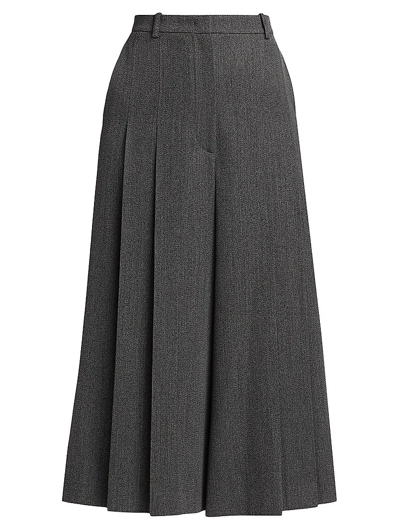 Wool Wide-Leg Culotte Pants
