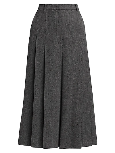 Wool Wide-Leg Culotte Pants