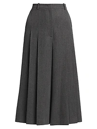 Wool Wide-Leg Culotte Pants