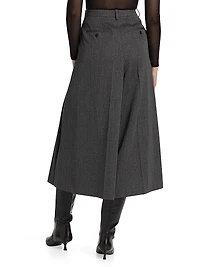 Wool Wide-Leg Culotte Pants