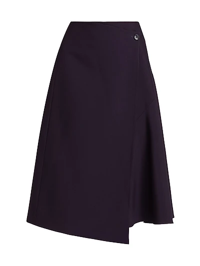 Draped Wool Wrap Skirt