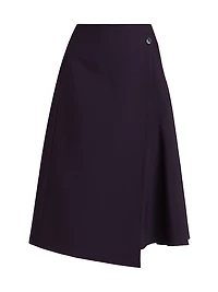 Draped Wool Wrap Skirt