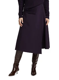 Draped Wool Wrap Skirt