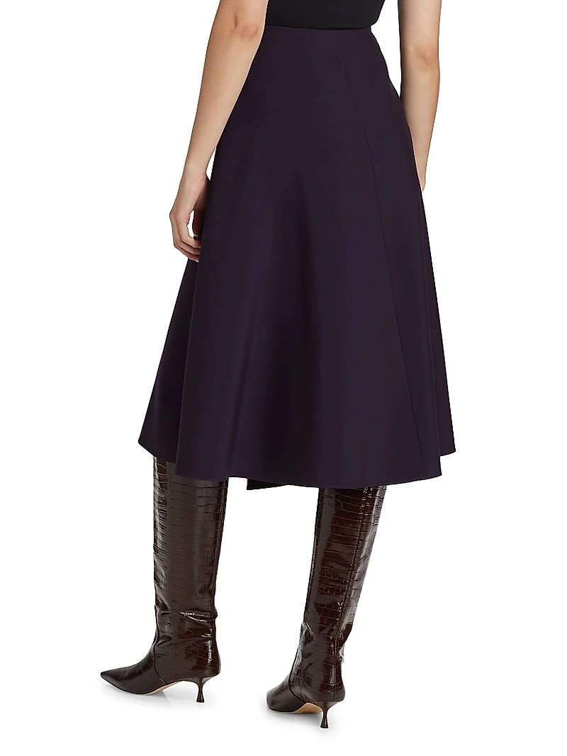 Draped Wool Wrap Skirt