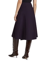 Draped Wool Wrap Skirt
