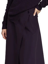 Draped Wool Wrap Skirt