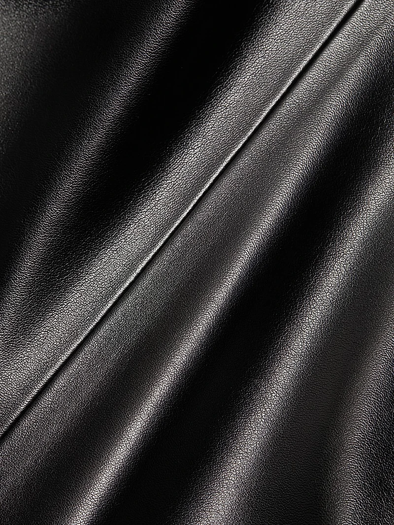 Faux-Leather Cowlneck Shirt