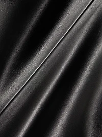 Faux-Leather Cowlneck Shirt