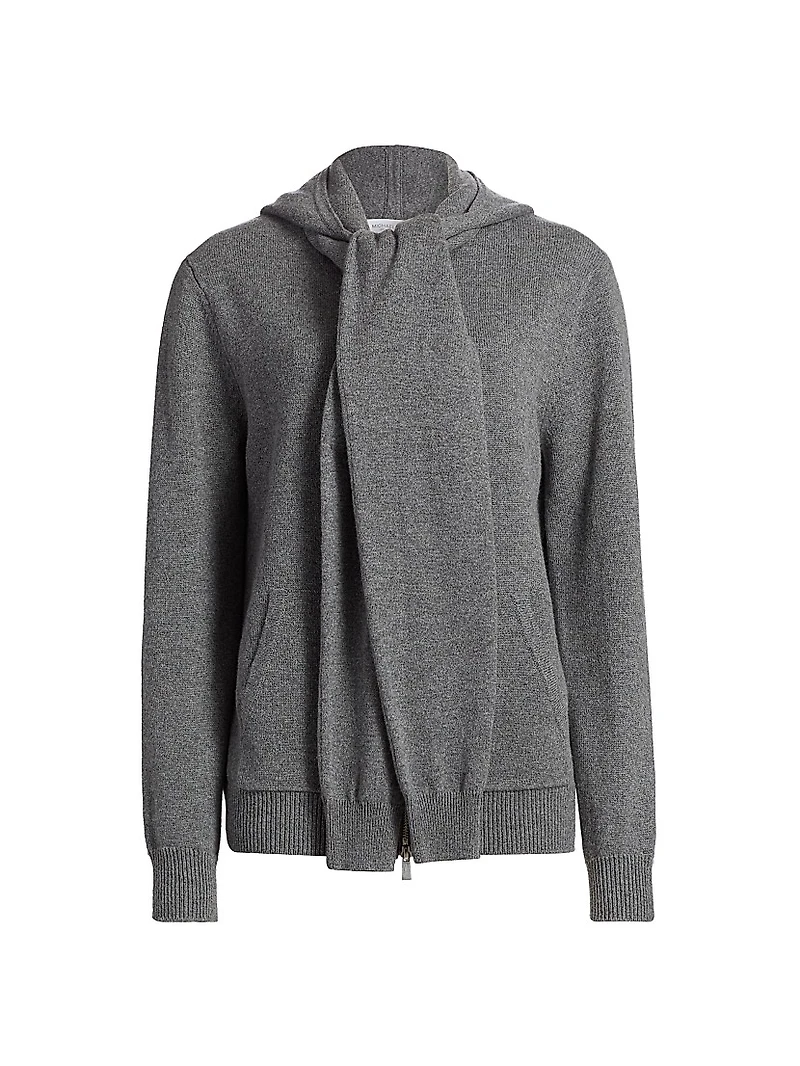 Cashmere Scarf Zip-Front Hoodie