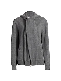 Cashmere Scarf Zip-Front Hoodie