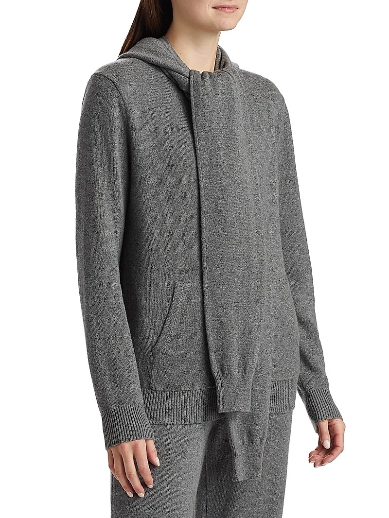 Cashmere Scarf Zip-Front Hoodie