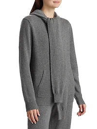 Cashmere Scarf Zip-Front Hoodie