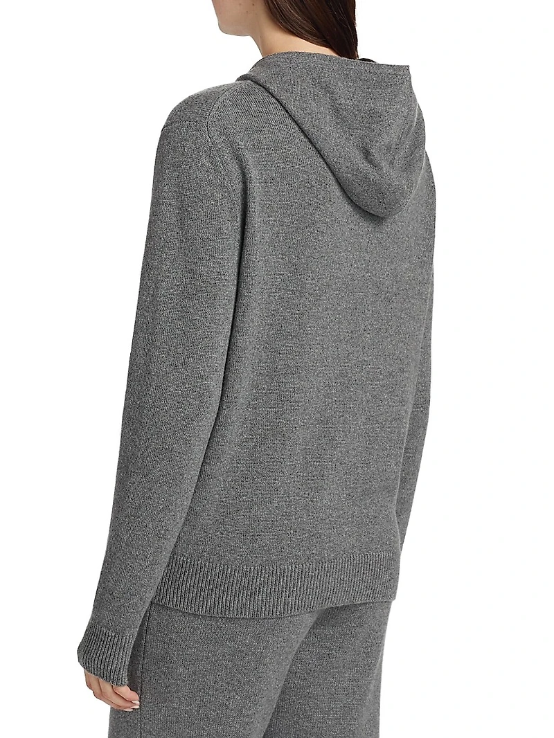 Cashmere Scarf Zip-Front Hoodie