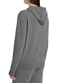 Cashmere Scarf Zip-Front Hoodie