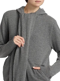 Cashmere Scarf Zip-Front Hoodie