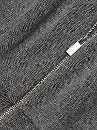 Cashmere Scarf Zip-Front Hoodie
