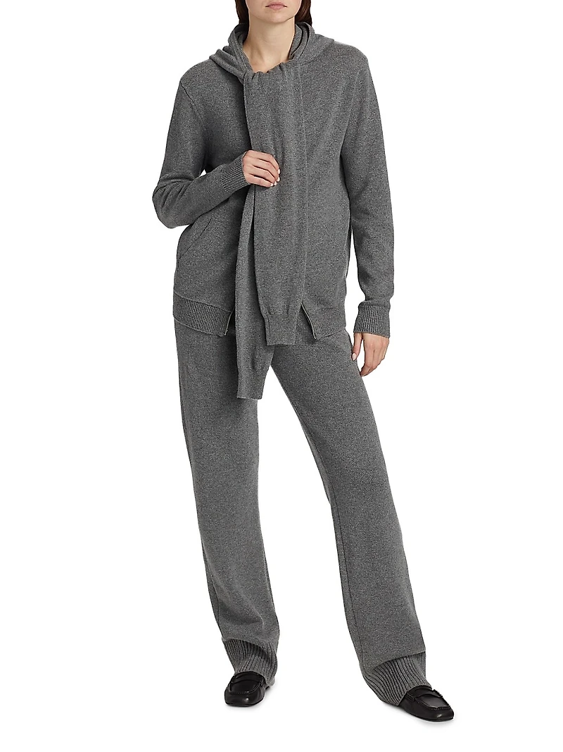 Cashmere Scarf Zip-Front Hoodie