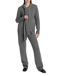 Cashmere Scarf Zip-Front Hoodie