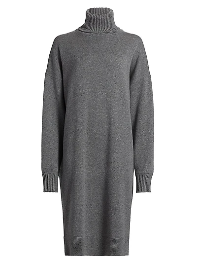 Cashmere Oversized Turtleneck Midi-Sweaterdress