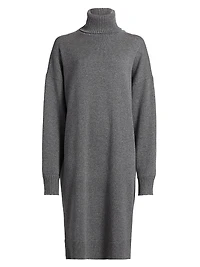 Cashmere Oversized Turtleneck Midi-Sweaterdress