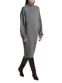 Cashmere Oversized Turtleneck Midi-Sweaterdress