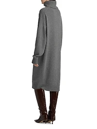 Cashmere Oversized Turtleneck Midi-Sweaterdress