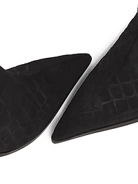 Mary 85MM Croc-Embossed Suede Ankle Boots