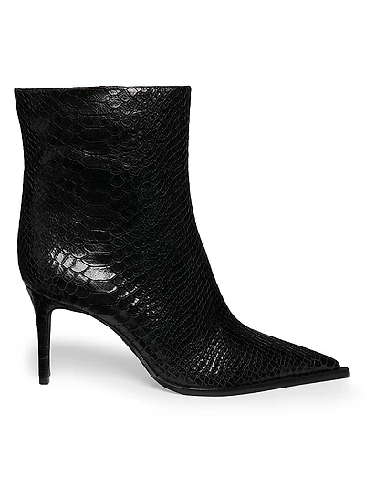 Mary 85MM Snake-Embossed Leather Boots