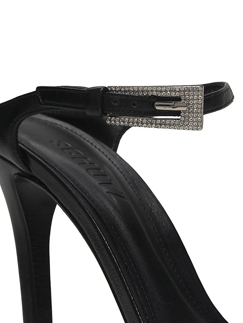 Aileen Glam 110MM Crystal-Buckle Leather Sandals