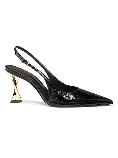 Elisha 90MM Patent Leather Slingback Pumps