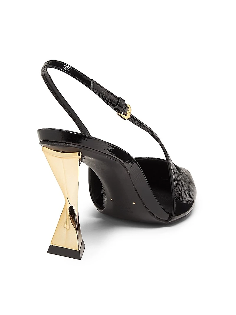 Elisha 90MM Patent Leather Slingback Pumps