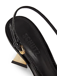 Elisha 90MM Patent Leather Slingback Pumps