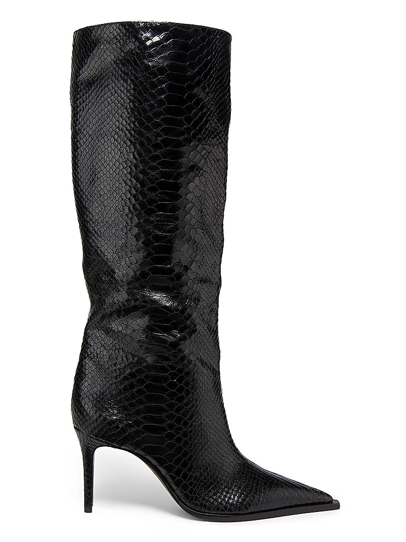 Mary Up 80MM Snake-Embossed Leather Boots