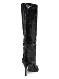 Mary Up 80MM Snake-Embossed Leather Boots