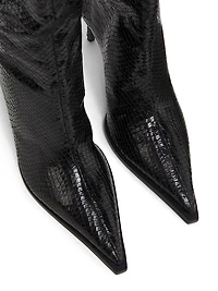 Mary Up 80MM Snake-Embossed Leather Boots