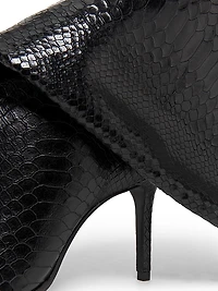 Mary Up 80MM Snake-Embossed Leather Boots