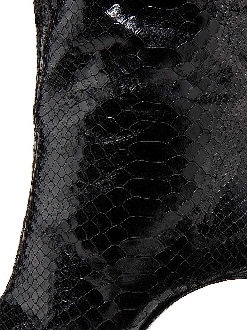 Mary Up 80MM Snake-Embossed Leather Boots