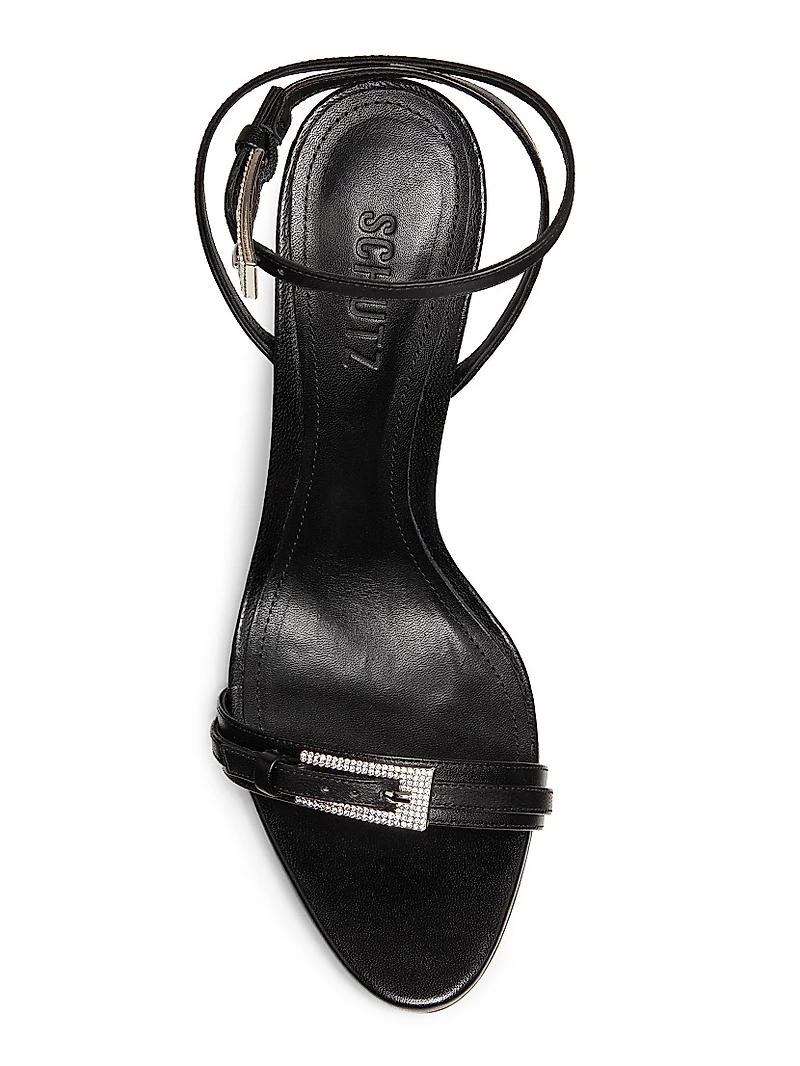 Roxie 115MM Crystal-Buckle Leather Sandals