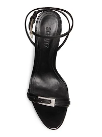 Roxie 115MM Crystal-Buckle Leather Sandals