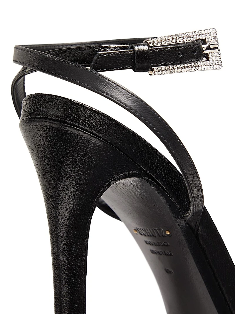 Roxie 115MM Crystal-Buckle Leather Sandals