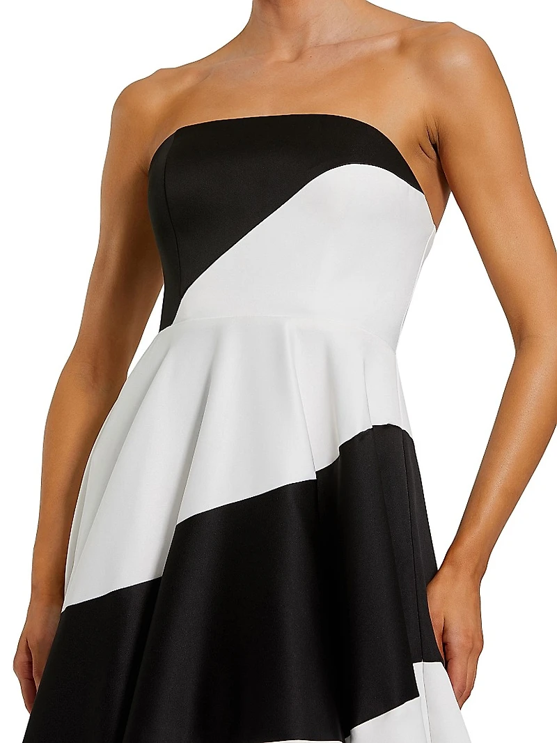Striped Bandeau Fit & Flare Gown