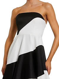 Striped Bandeau Fit & Flare Gown