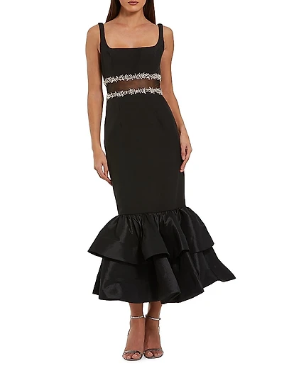 Beaded Mermaid Midi-Dress