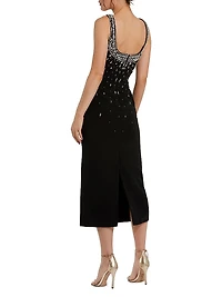 Beaded Jersey Midi-Dress