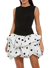Polka Dot Crepe Minidress